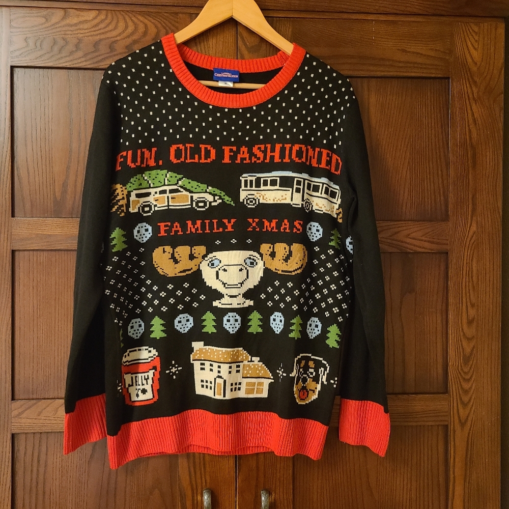 Festive Black and Red Holiday Sweater